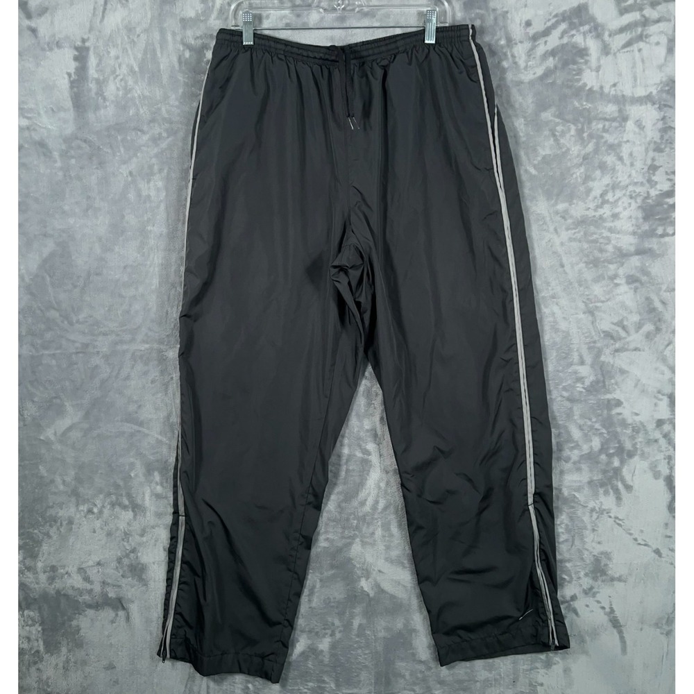 Vintage Nike Track Pants Mens XL Sweatpants Grey Y2K Baggy Loose Lined Zip 2000s